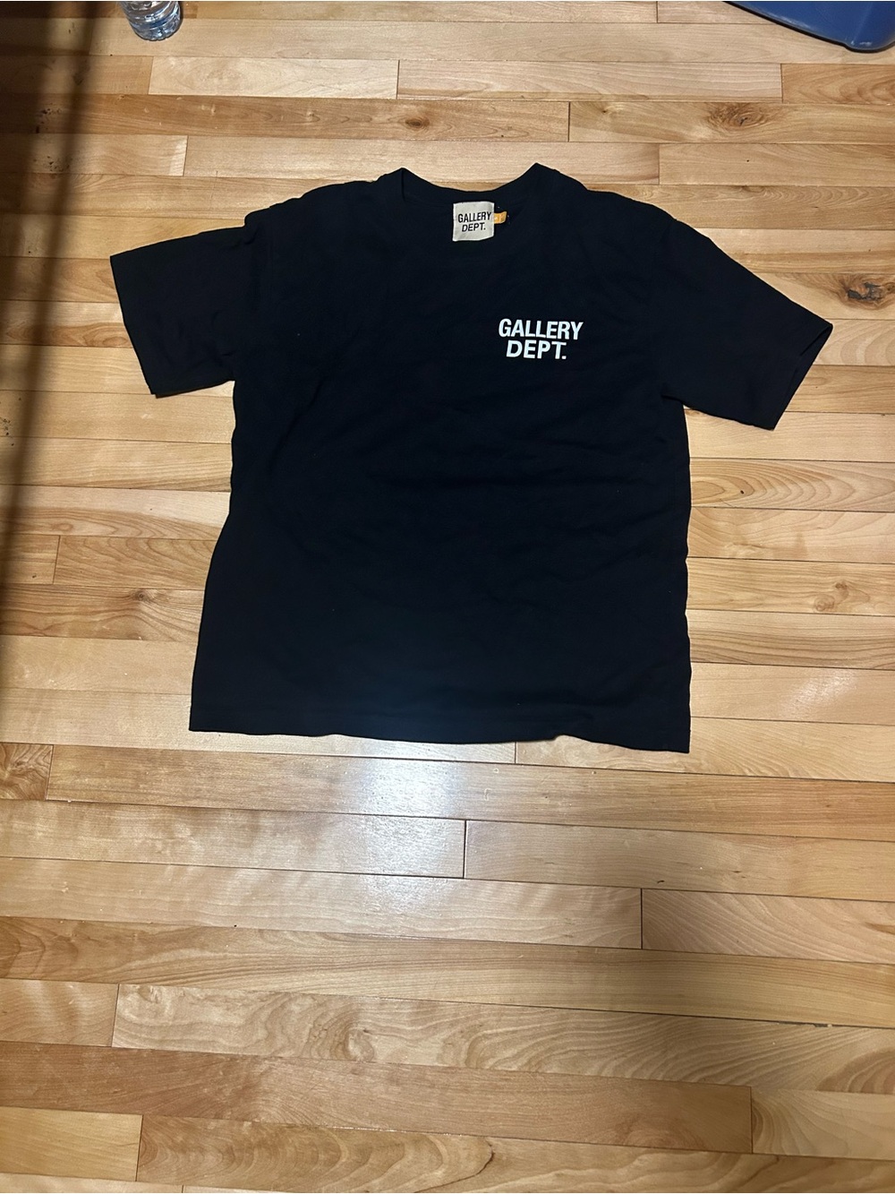 Gallery Dept Black Tee with White Chest Logo